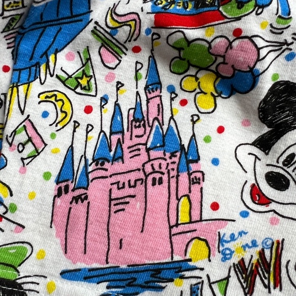 Ken Done For Walt Disney Co. Pants Size L Made in USA High Elastic Waist Lounge - Picture 7 of 9